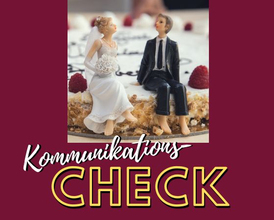 Kommunikations-Check, Hochzeitstorte mit Brautpaar